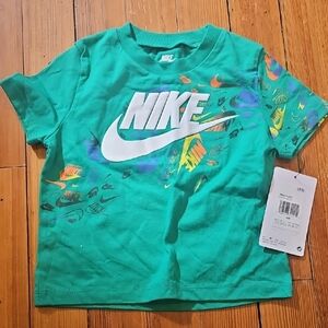 Nike Kids Teal and Multicolor Graphic Tee